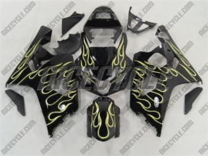 Yellow Flame Suzuki GSX-R 600 750 Fairings