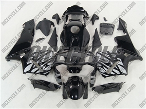 Honda CBR 600RR Silver Tribal on Black Fairings