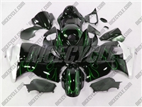 Suzuki GSX-R 1300 Hayabusa Metallic Green Flames Fairings