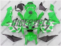 Honda CBR600RR Silver Tribal on Green Fairings