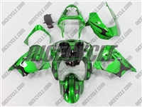 Kawasaki ZX9R Metallic Green Tribal Fairings