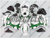 Suzuki GSX-R 1300 Hayabusa Green Tribal on White Fairings