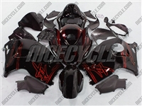 Suzuki GSX-R 1300 Hayabusa Red Airbrush on Black Fairings