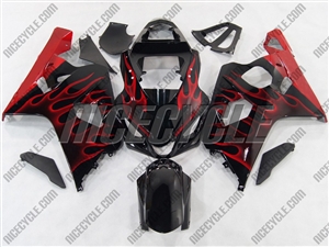 Red Flame Suzuki GSX-R 600 750 Fairings