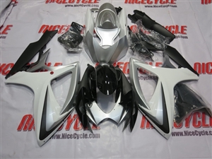 White/Silver Suzuki GSX-R 600 750 Fairings