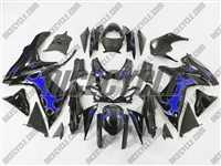 Suzuki GSX-R 600 750 Blue Tribal/Black Fairings