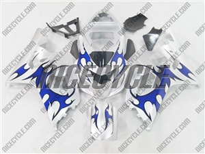 Silver/Blue Tribal Suzuki GSX-R 600 750 Fairings