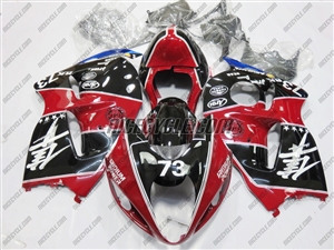 Suzuki GSX-R 1300 Hayabusa Black/Red Racing Fairings