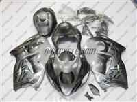 Suzuki GSX-R 1300 Hayabusa Silver/Black Airbrush Fairings