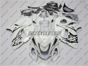 White/Black Kanji Suzuki GSX-R 1300 Hayabusa Fairings