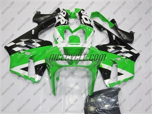 Kawasaki ZX-9R White/Green Checkered Fairings