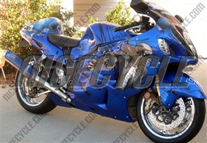 Wicked Blue Airbrushed Suzuki GSX-R 1300 Hayabusa Fairings