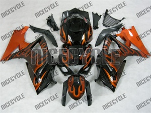 Orange Flamed Suzuki GSX-R 1000 Fairings