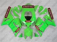 Kawasaki ZX6R Green on Green Flame Fairings