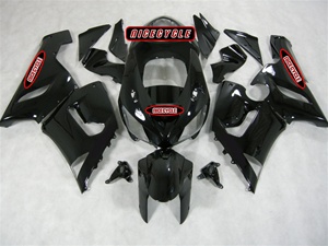 Kawasaki ZX6R Glossy Black Fairings