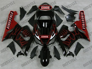 Kawasaki ZX6R Red Flame Fairings