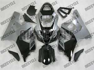 Silver/Black Suzuki GSX-R 600 750 Fairings