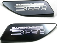 HAYABUSA TANK PADS (99-07) BLACK ANODIZED & ENGRAVED WITH LRC(Product Code #A3175ABLRC)