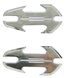 Yamaha R6S & R1 (all years) Chrome Mirror Caps, Tattoo Design (product code A4030C)