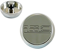 TRIPLE CHROMED - HAYABUSA YOKE CAPS POLISHED ALUMINUM ENGRAVED "LRC" (product code # CA3159LRC)