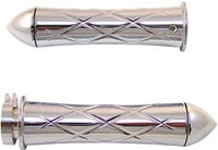 TRIPLED CHROMED SUZUKI GRIPS, CURVED IN, CRISS CROSSED, POINTED ENDS (PRODUCT CODE# CA3251P)