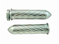 TRIPLE CHROMED SUZUKI GSXR/BUSA GRIP, SWIRLED, FLUSH POINTED ENDS (PRODUCT CODE# CA3252P)