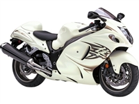 Pearl White with Kanji Accents Suzuki GSX-R 1300 Hayabusa Fairings