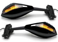 Universal Black Integrated Racing Mirrors for Street Bikes (Product Code: MIR43B)