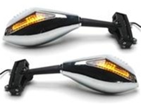 Universal Chrome Integrated Racing Mirrors for Street Bikes (Product Code: MIR43CH)