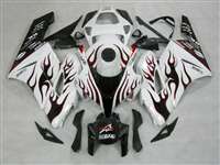 Motorcycle Fairings Kit - 2004-2005 Honda CBR 1000RR White/Red Flame Fairings | NH10405-16