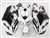 Motorcycle Fairings Kit - 2004-2005 Honda CBR 1000RR Black/White Accents Fairings | NH10405-59