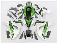 Motorcycle Fairings Kit - 2008-2011 Honda CBR 1000RR Two Brothers Silver/Green Fairings | NH10811-54