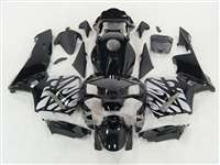 Motorcycle Fairings Kit - 2003-2004 Honda CBR 600RR Silver Tribal on Black Fairings | NH60304-82