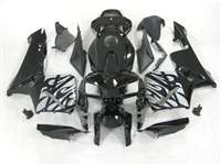 Motorcycle Fairings Kit - 2005-2006 Honda CBR 600RR Silver Tribal on Black Fairings | NH60506-28