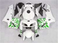 Motorcycle Fairings Kit - 2005-2006 Honda CBR 600RR Green Tribal on White Fairings | NH60506-38