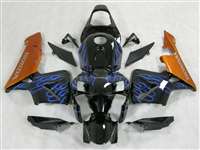 Motorcycle Fairings Kit - 2005-2006 Honda CBR 600RR Blue Flame/Gold Fairings | NH60506-84
