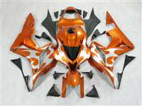 Motorcycle Fairings Kit - 2007-2008 Honda CBR 600RR Metallic Orange Tribal Fairings | NH60708-56