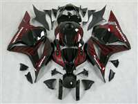 Motorcycle Fairings Kit - 2009-2012 Honda CBR 600RR Black/Red Flame Fairings | NH60912-33