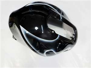 Motorcycle Fairings Kit - 2000-2001 Kawasaki ZX12R Black/Silver Flame Fairings | NK10001-14