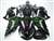 Motorcycle Fairings Kit - 2012-2022 Kawasaki ZX14R Black/Green Stripe Fairings | NK11217-8