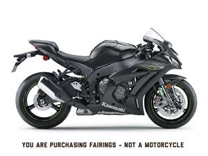 Motorcycle Fairings Kit - 2016-2020 Kawasaki ZX10R Satin Black Fairings | NK11618-1