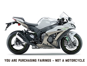 Motorcycle Fairings Kit - 2016-2020 Kawasaki ZX10R White/Titanium Fairings | NK11618-5