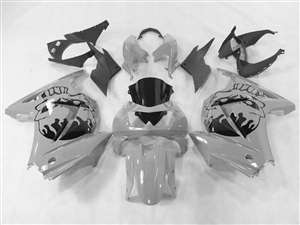 Motorcycle Fairings Kit - 2008-2012 Kawasaki Ninja 250R Skull Head Grey Fairings | NK20812-22