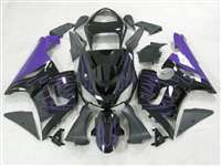 Motorcycle Fairings Kit - 2005-2006 Kawasaki ZX6R Purple Flame Fairings | NK60506-12