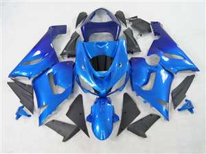 Motorcycle Fairings Kit - 2005-2006 Kawasaki ZX6R Plasma Blue Fade Fairings | NK60506-2