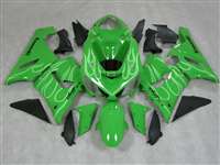 Motorcycle Fairings Kit - 2005-2006 Kawasaki ZX6R Ghost Flame on Green Fairings | NK60506-33