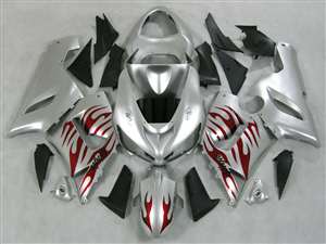 Motorcycle Fairings Kit - 2005-2006 Kawasaki ZX6R OEM Style Silver Fairings | NK60506-34