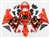 Motorcycle Fairings Kit - 2005-2006 Kawasaki ZX6R Red Tribal Fairings | NK60506-38