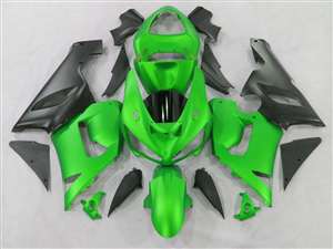 Motorcycle Fairings Kit - 2005-2006 Kawasaki ZX6R Matte Green Fairings | NK60506-41