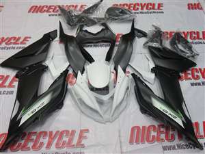 Motorcycle Fairings Kit - 2013-2018 Kawasaki ZX6R White Black Fairings | NK61317-7